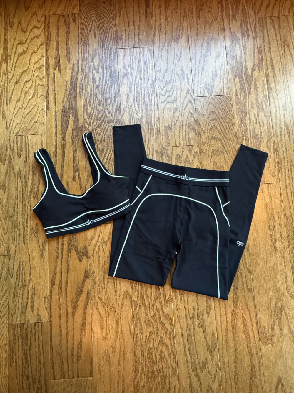 ALO Yoga Airbrush Heart Throb Bra and High-Waist Heart Throb Leggings
